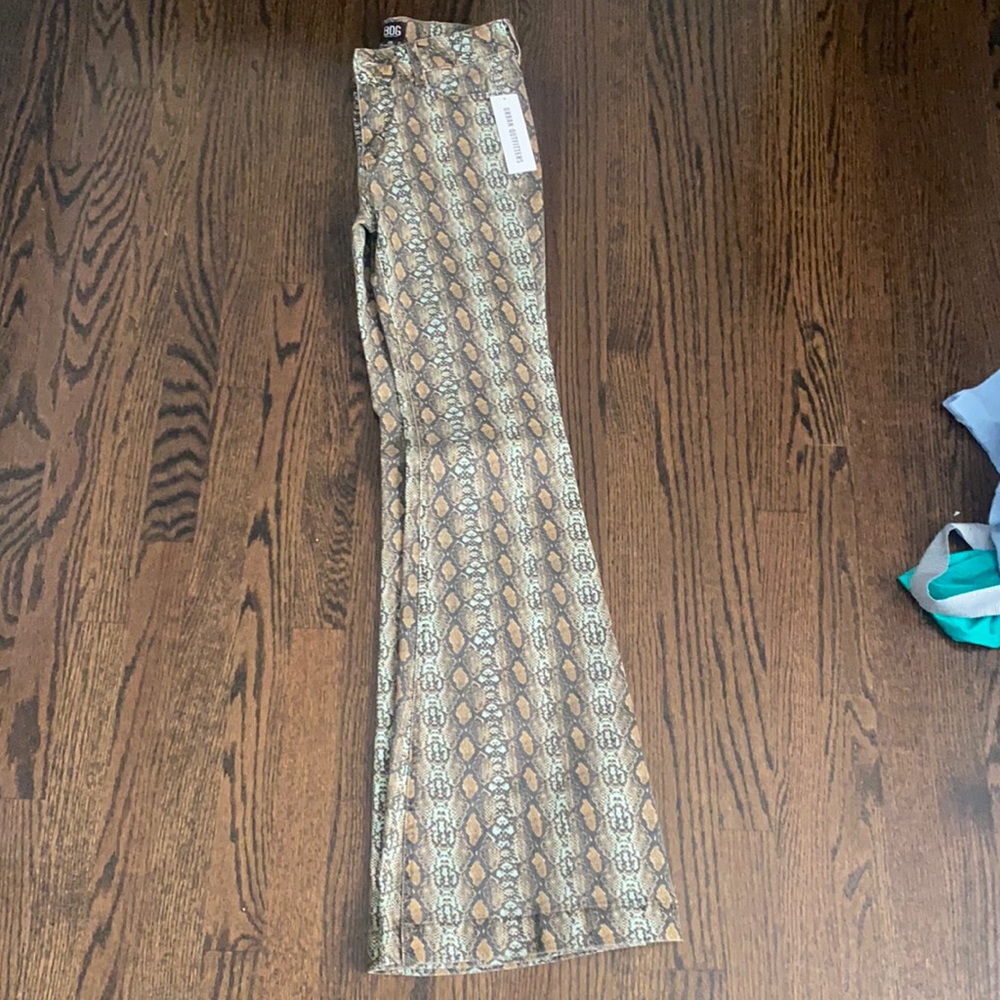 Fun, snake-skin designed flare pants